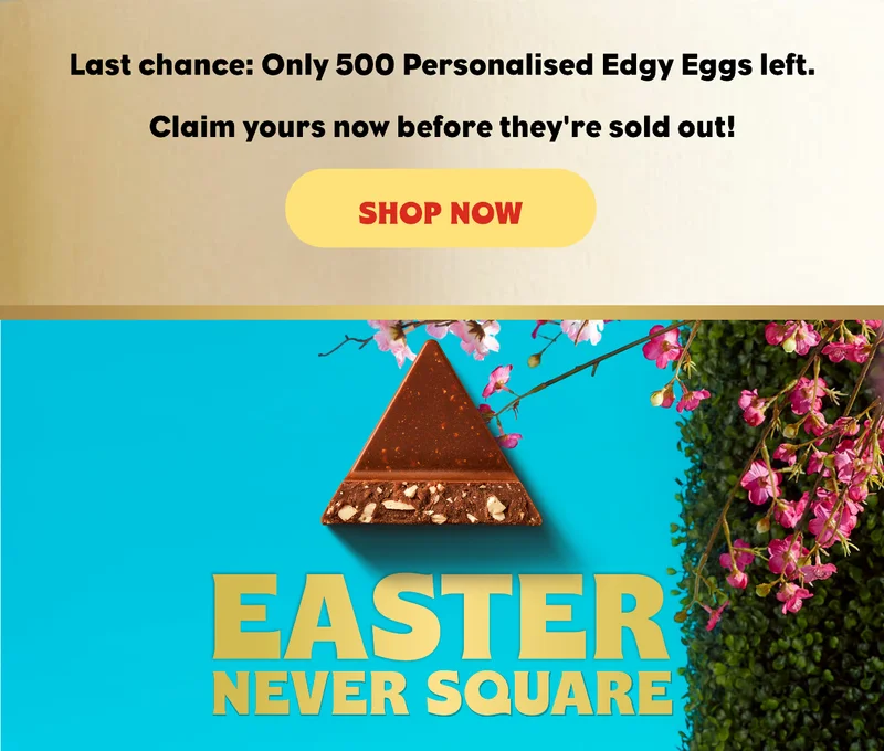 Last chance: Only 500 Personalised Edgy Eggs left.  Claim yours now before they're sold out!