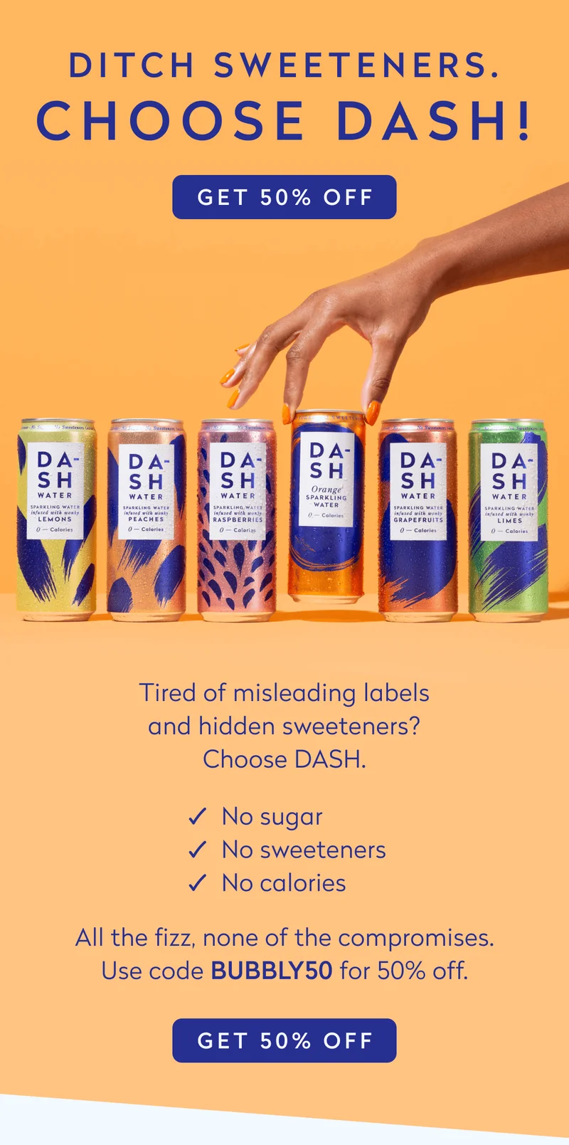 Save 50% with code BUBBLY50