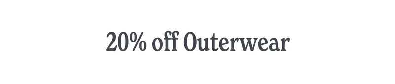 20% off outerwear