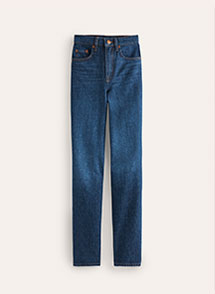 High Rise Straight Leg Jeans - Indigo