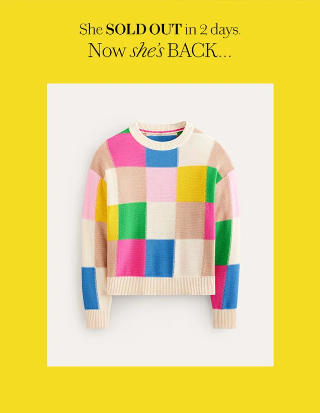 Cotton Novelty Jumper - Multi, Check