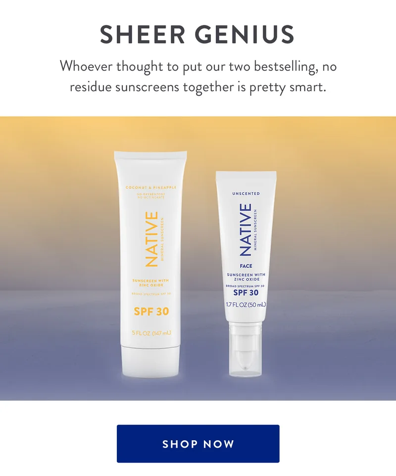 Sheer Genius | Whoever thought to put our two bestselling, no residue sunscreens together is pretty smart. | SHOP NOW