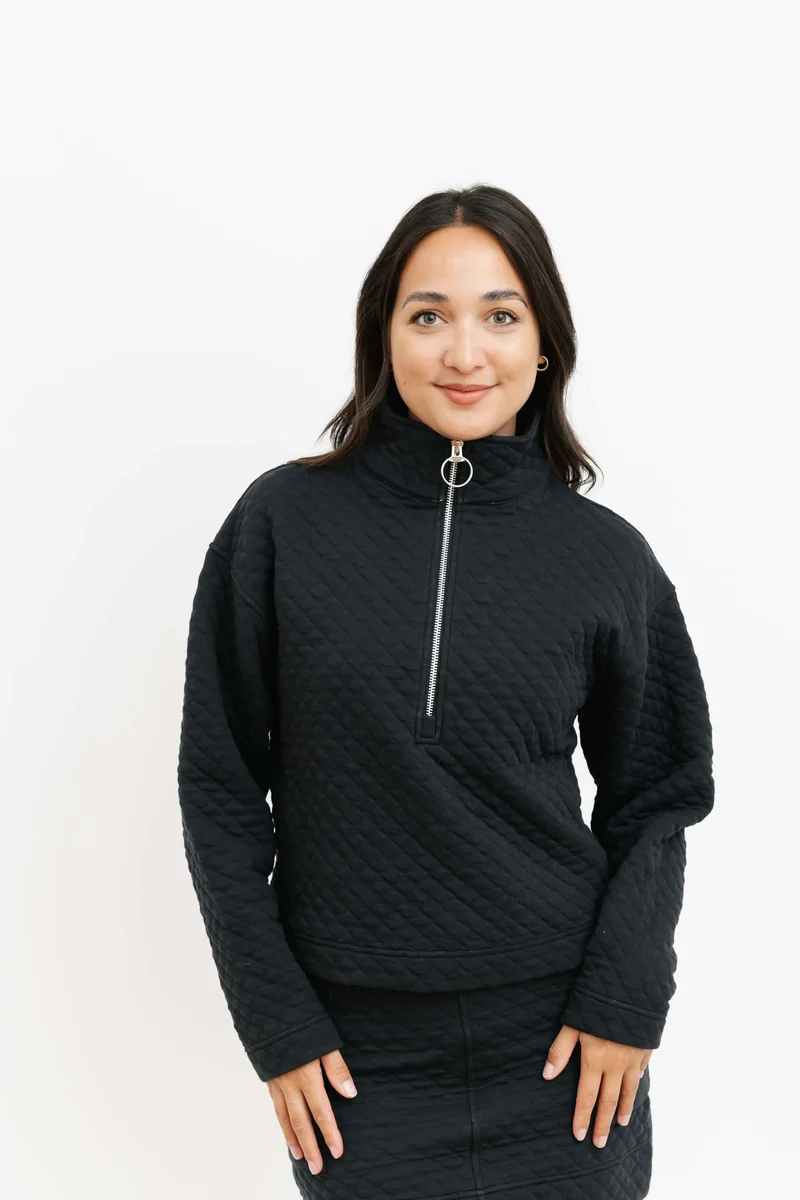 Image of Finley Long Sleeve Top in Midnight Black