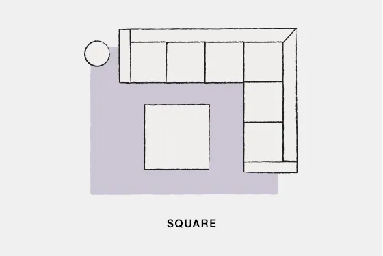 The longer your sofa, the longer your table should be. It's about balance.