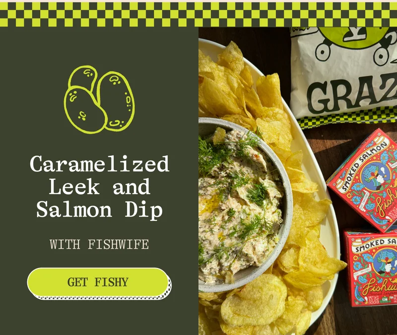 Caramelized Leek and Salmon Dip with Fishwife
