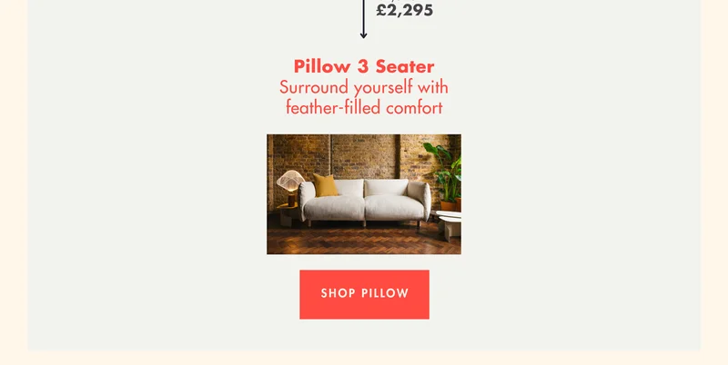 Pillow 3 seater - Surround yourself with feather-filled comfort