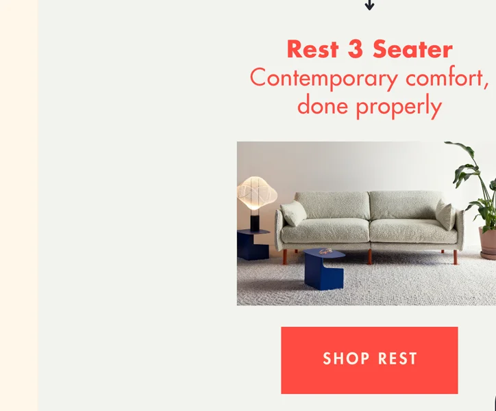 Rest 3 Seater - Contemporary comfort, done properly
