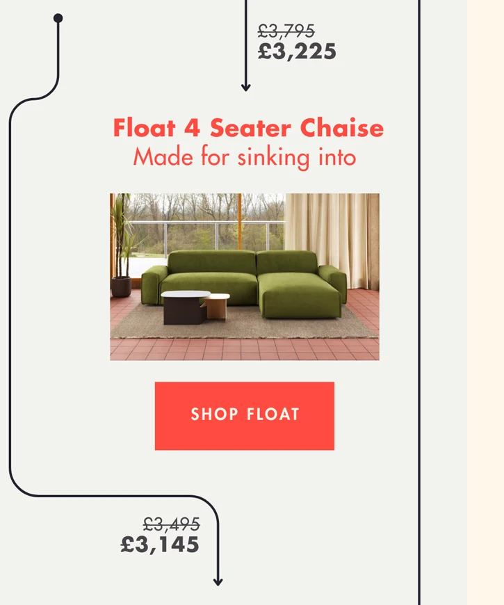 Float 4 Seater Chaise - made for sinking into