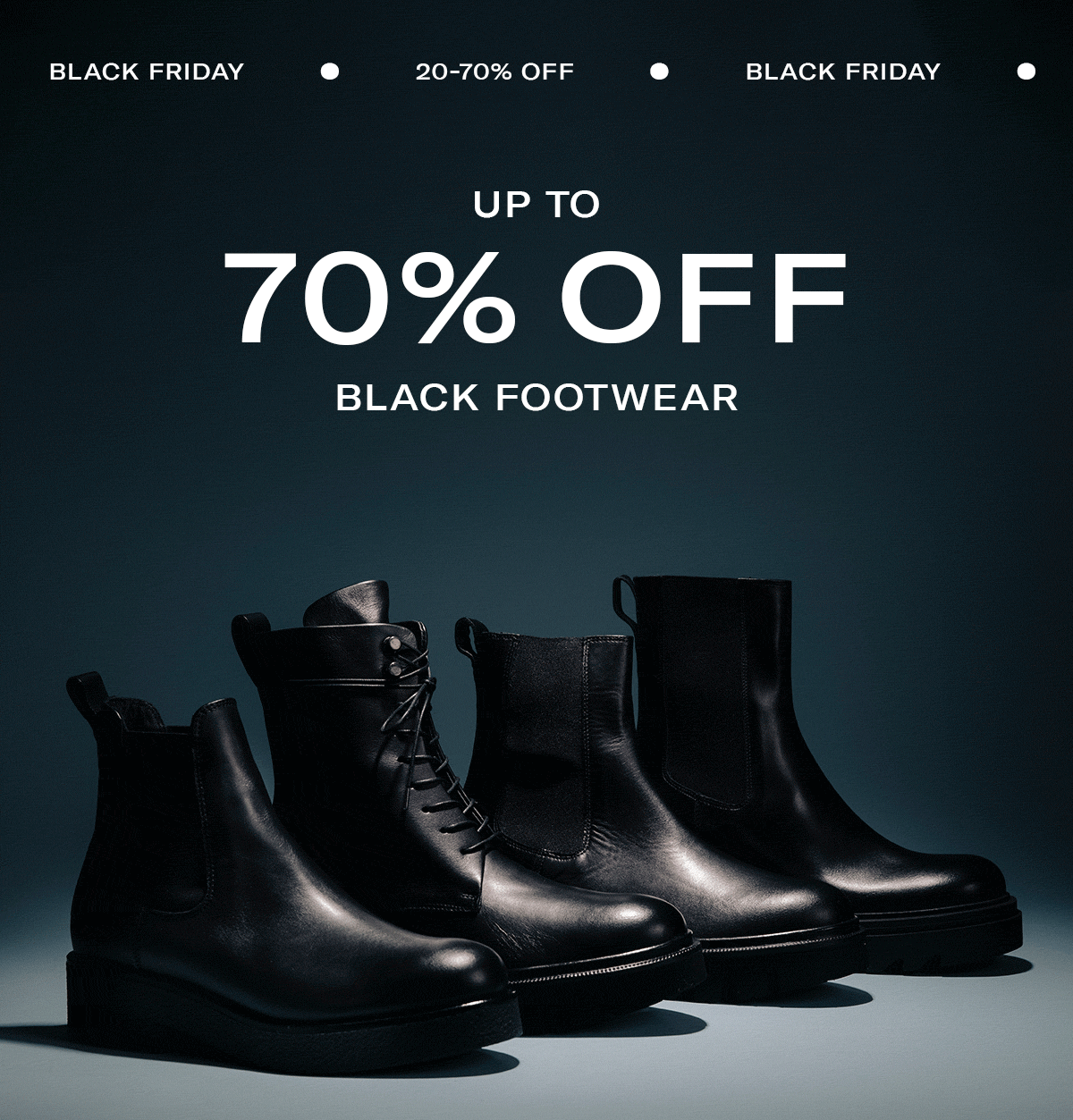 Up to 70% Off Black Footwear for Black Friday