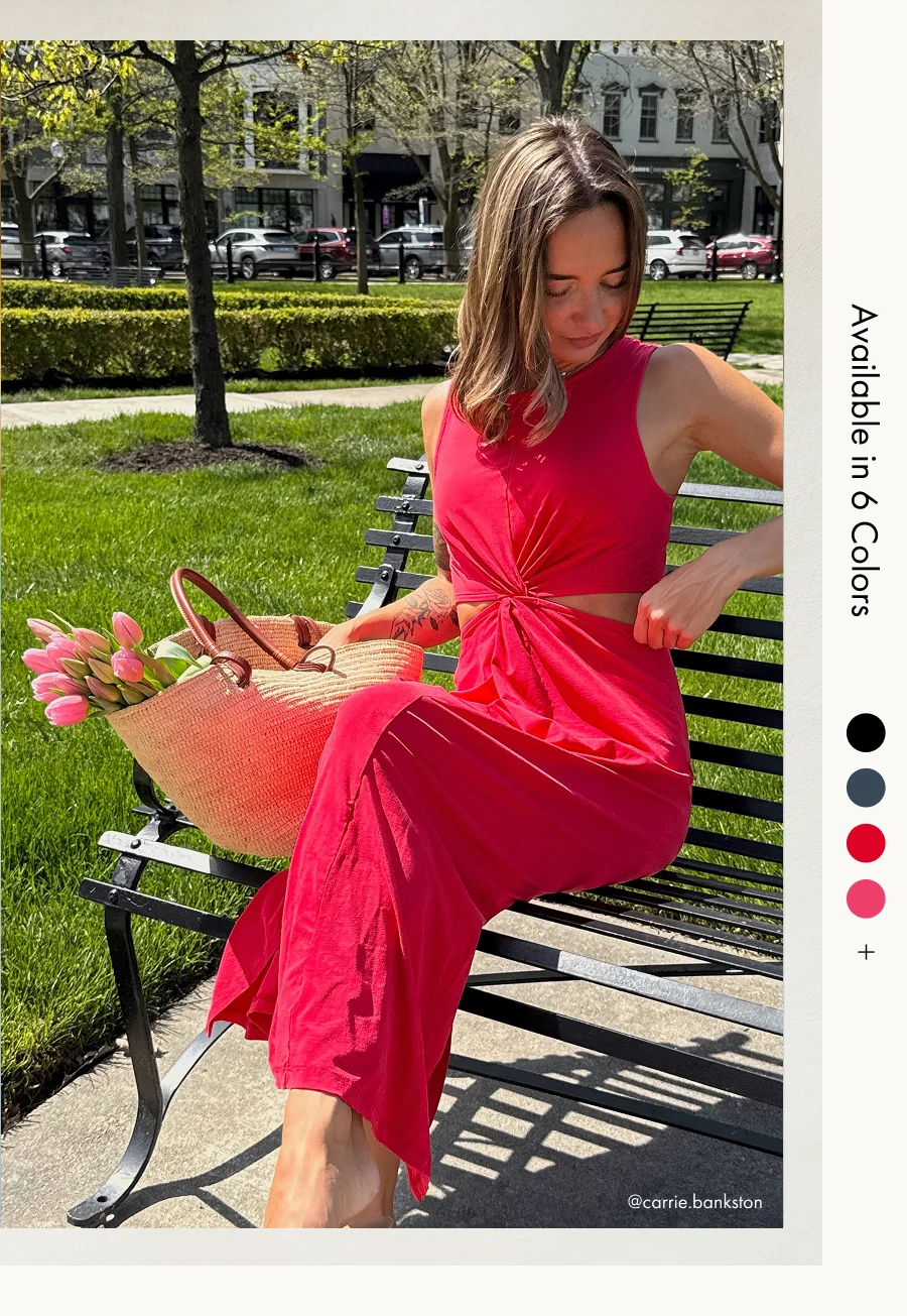 Around The World Front Twist Dress in Candy Apple Red