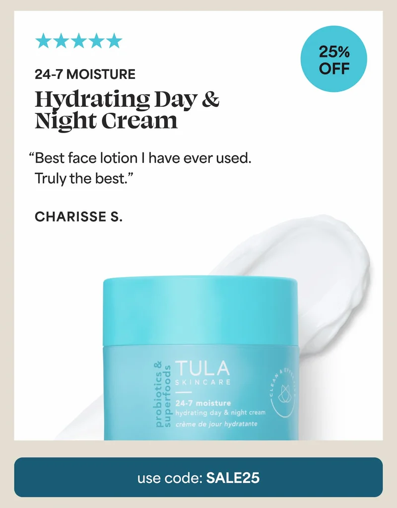 ⭐⭐⭐⭐⭐ 24-7 Moisture 25% off "Best face lotion I have ever used. Truly the best.” - Charisse S.