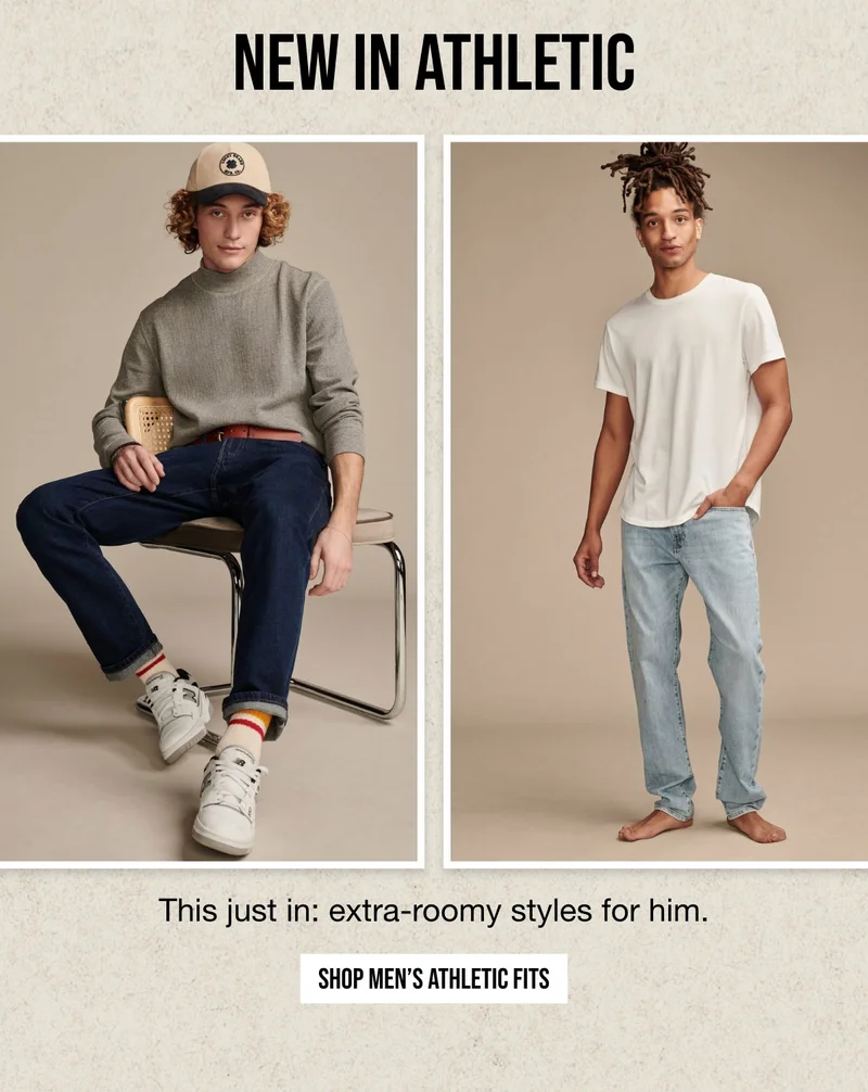 NEW IN ATHLETIC | This just in: extra-roomy styles for him. | SHOP MEN'S ATHLETICS FITS