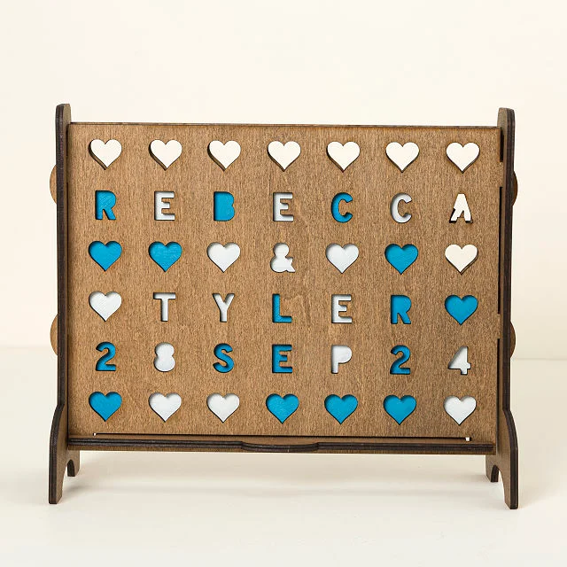 Personalized Hearts Four-Across Game