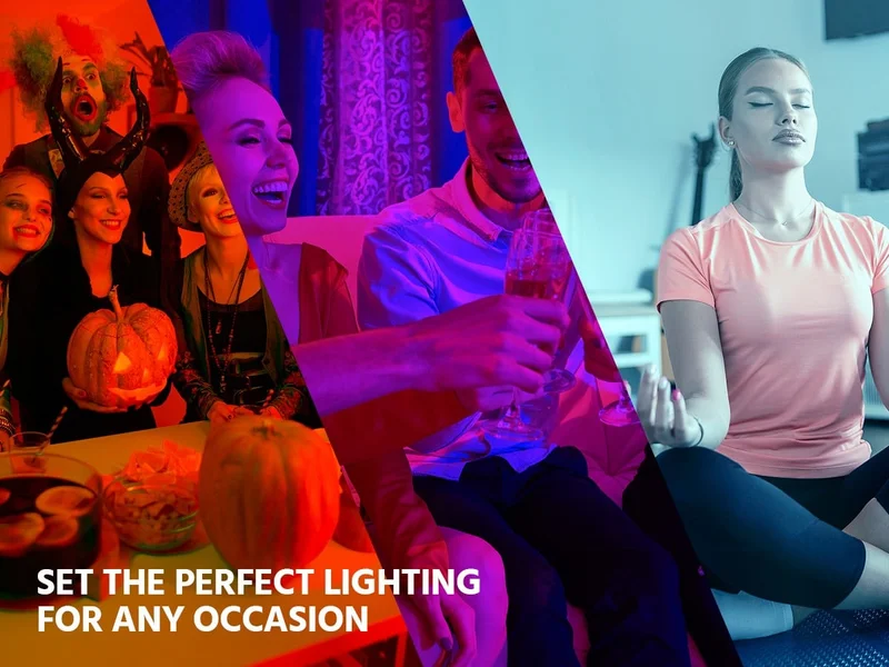 Monoprice STITCH BR30 RGBCW WiFi+Bluetooth Smart Color Changing LED Bulbs, E26 60W, Work with Google Assistant, 2-Pack