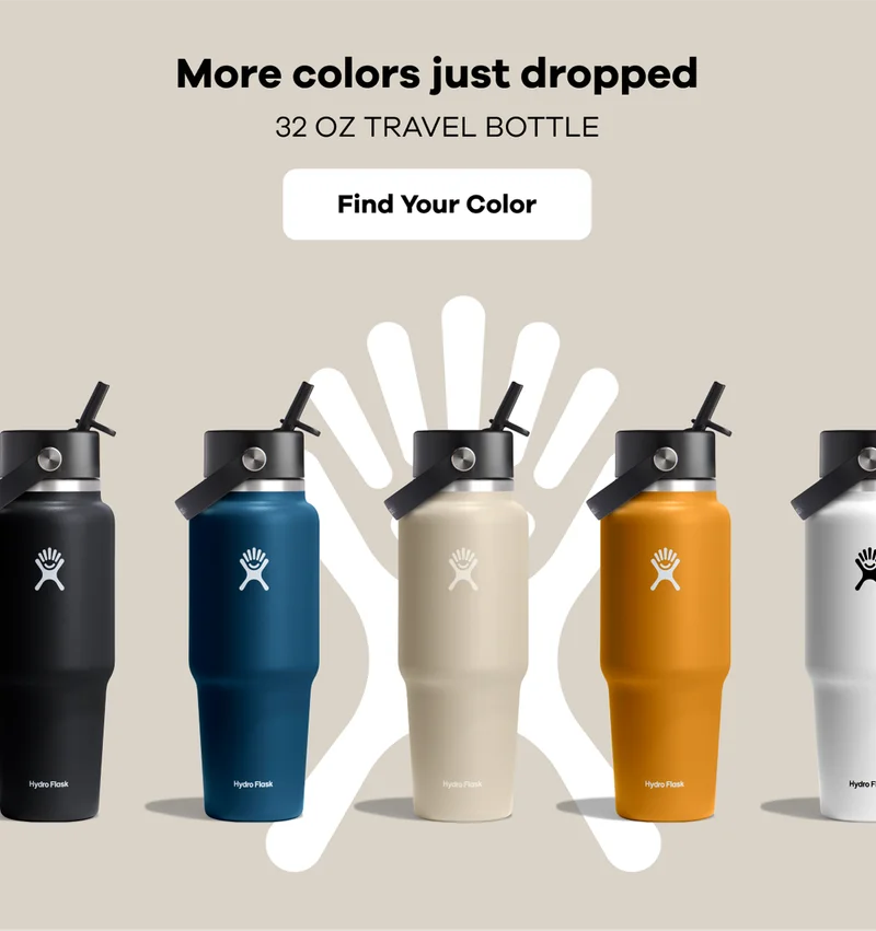 More colors just dropped. 32 oz travel Bottle | Find Your Color