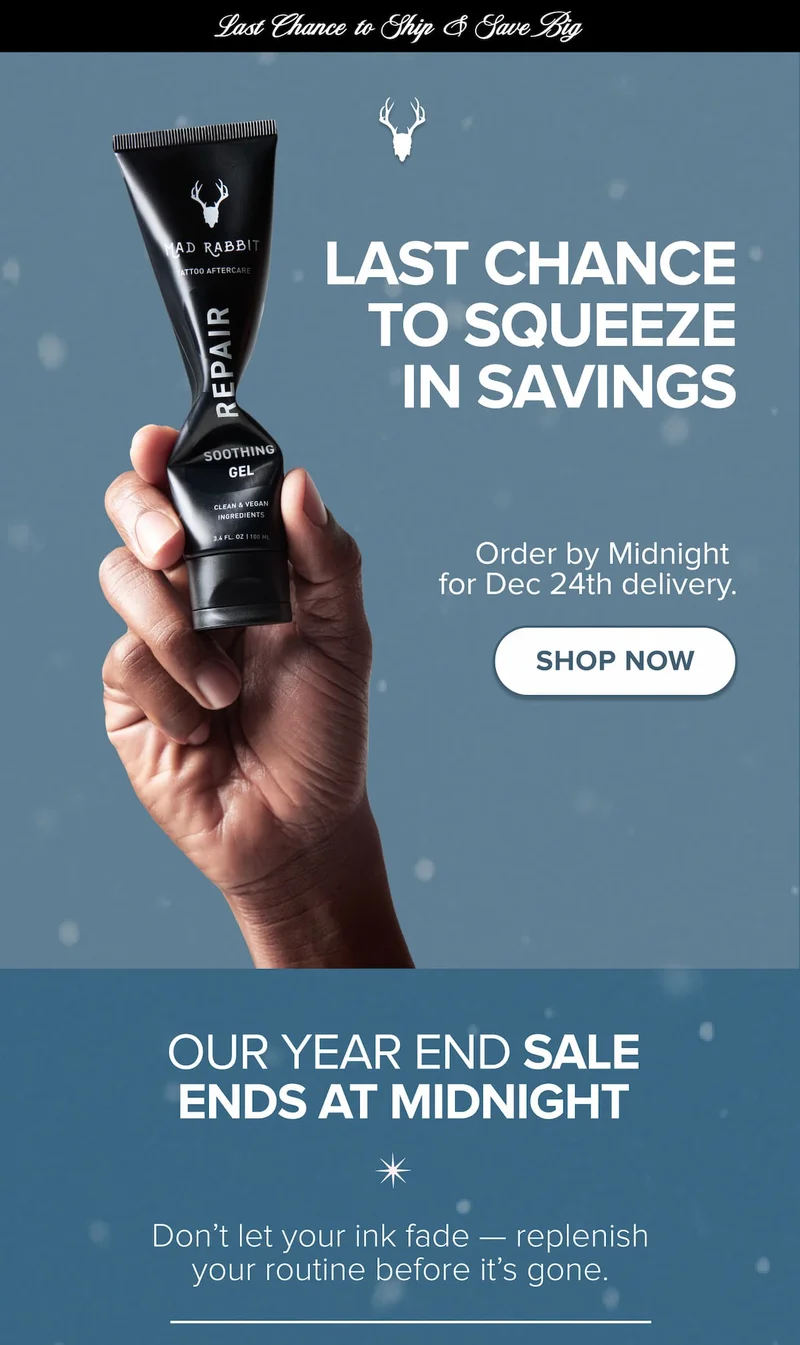 Last chance to squeeze in savings - order by midnight for dec 24th delivery