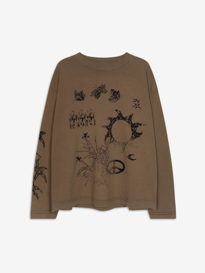 Image of Extra Vitamins Field Longsleeve Tee - Brown