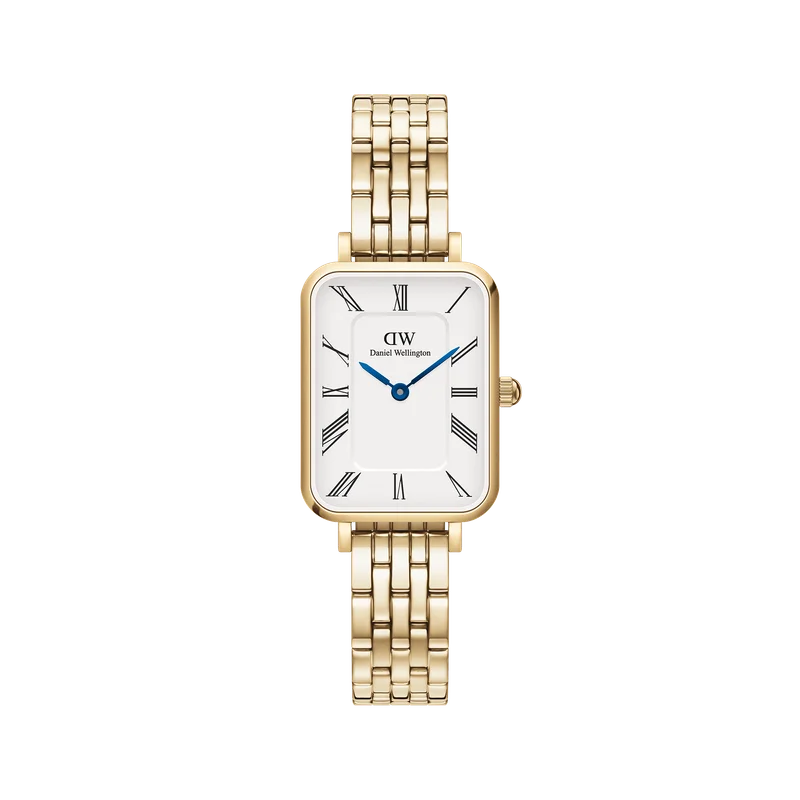 Image of Quadro Roman Numerals 5-Link Gold