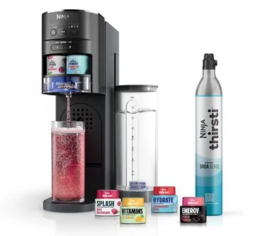 Ninja Thirsti Sparkling and Still Drink System w/ CO2 & Drops