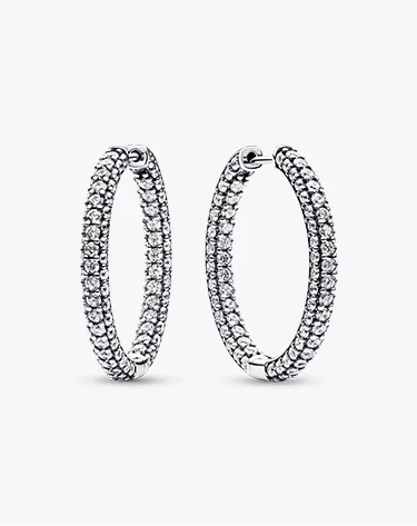 Pandora Timeless Pavé Single-row Hoop Earrings