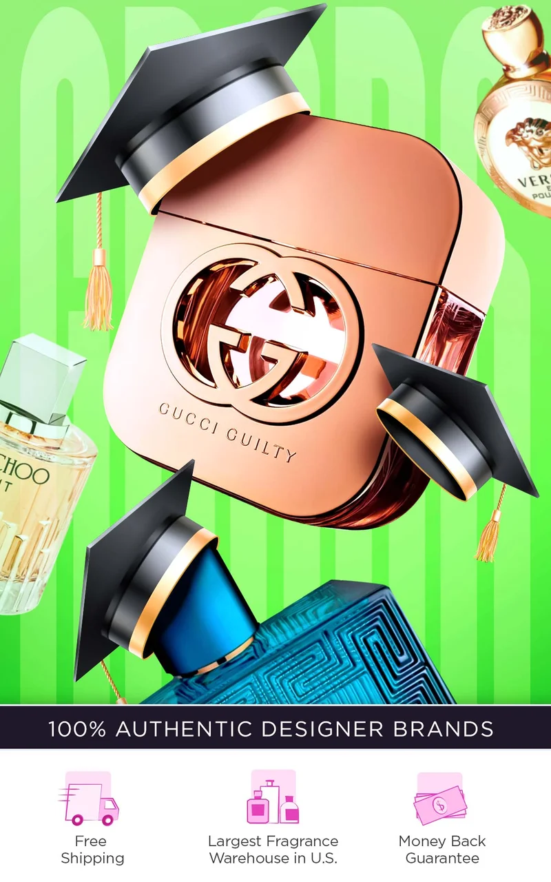 Best selling fragrances are tossed in the air with graduation caps during graduation savings