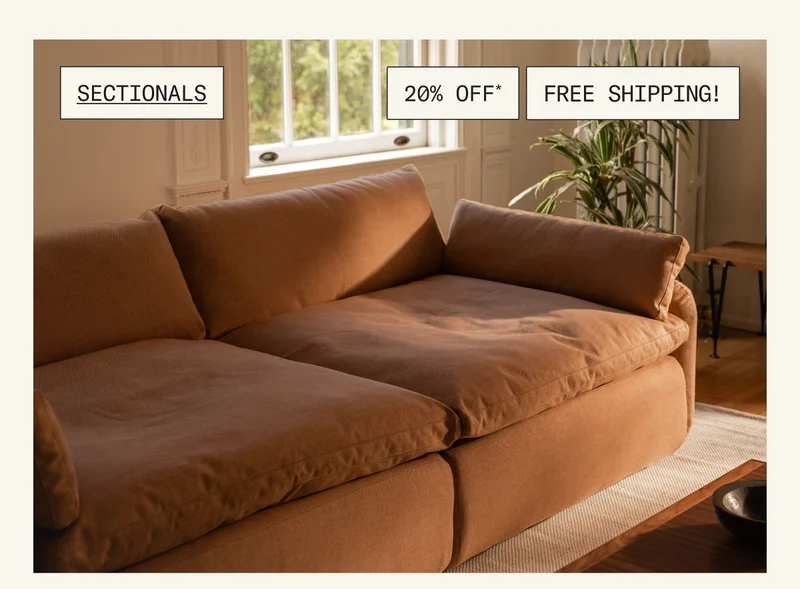 Enjoy 20%* off and Free Shipping on all Sectionals