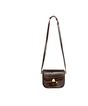 Leather Shoulder Bag Dark Brown