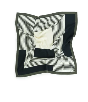 Printed Silk Scarf black/brown/beige
