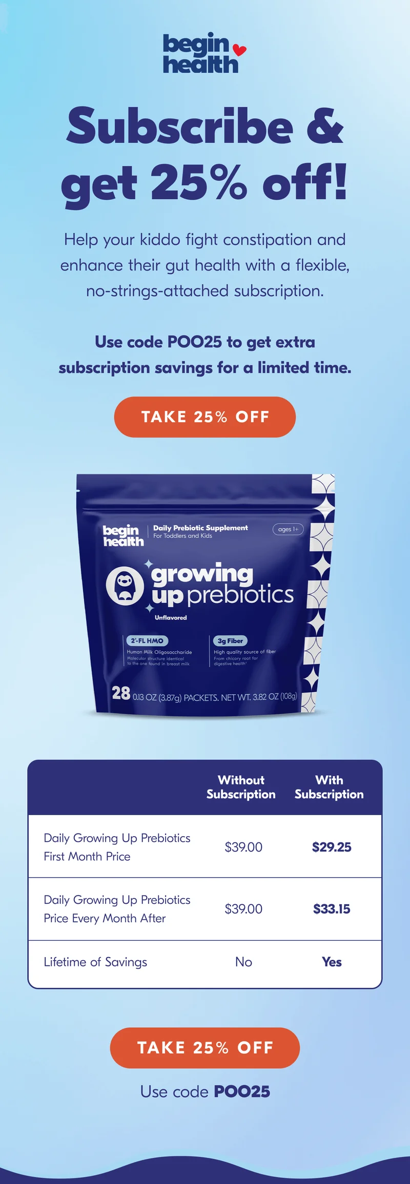 Subscribe and get 25% off with code POO25