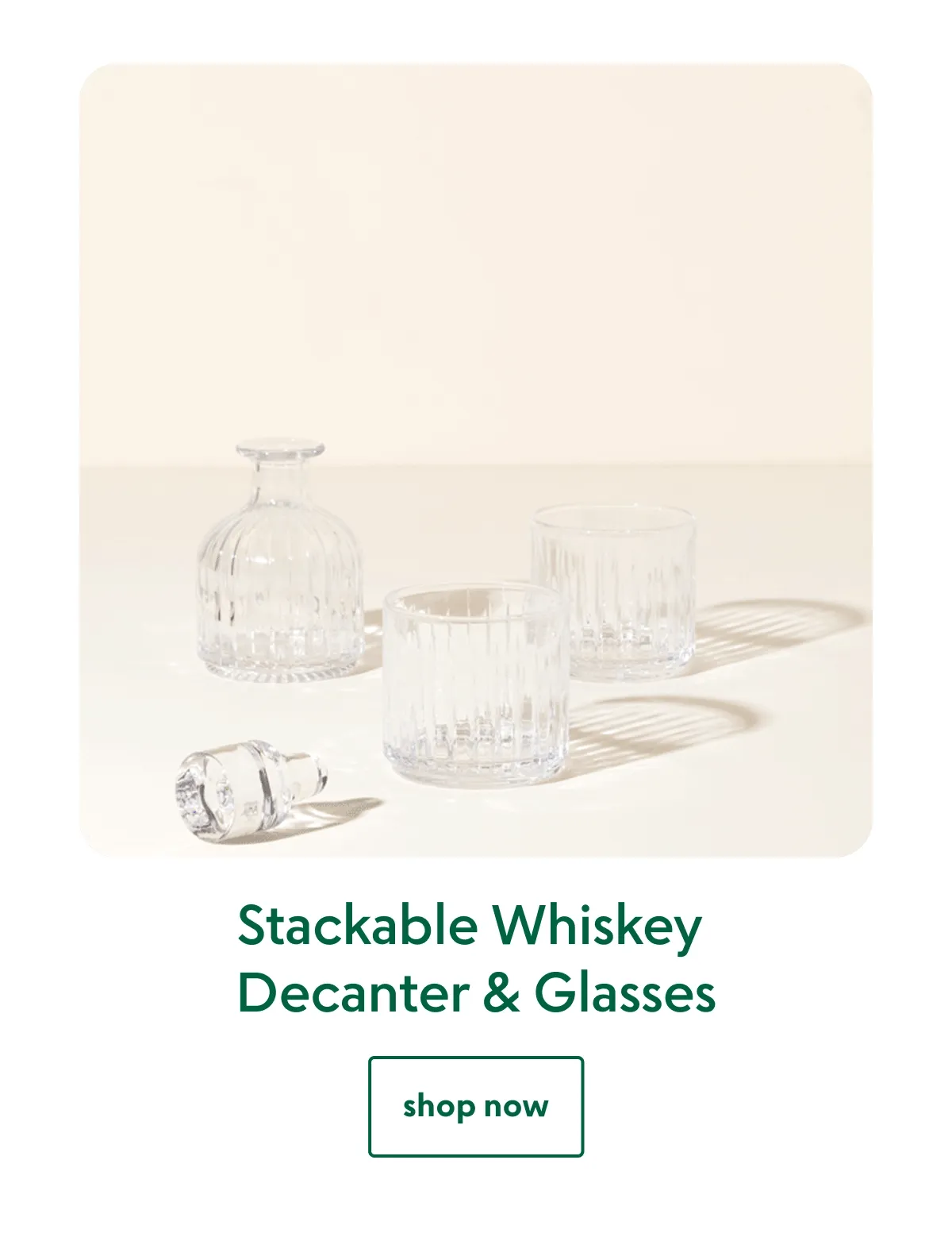 Stackable Whiskey Decanter & Glasses