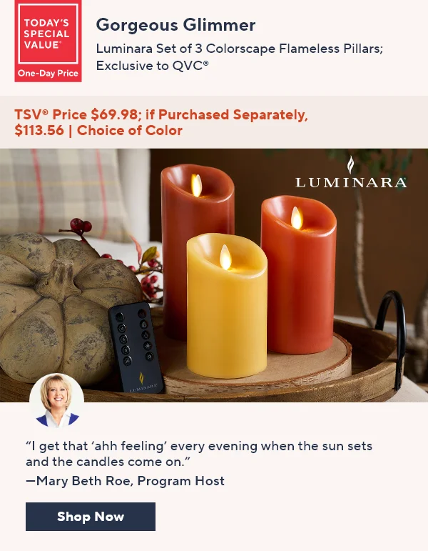 Luminara Set of 3 Colorscape Flameless Pillars