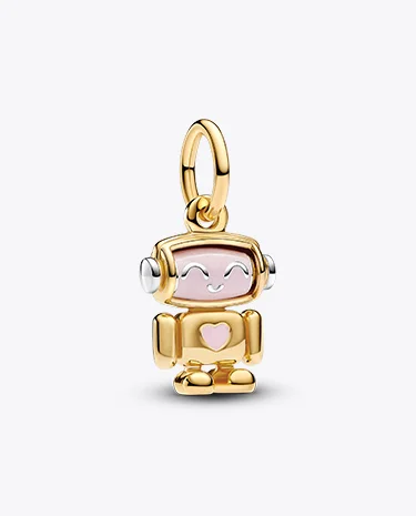 Spinnable Face Robot Dangle Charm
