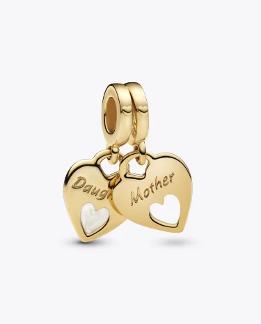 Double Heart Split Dangle Charm