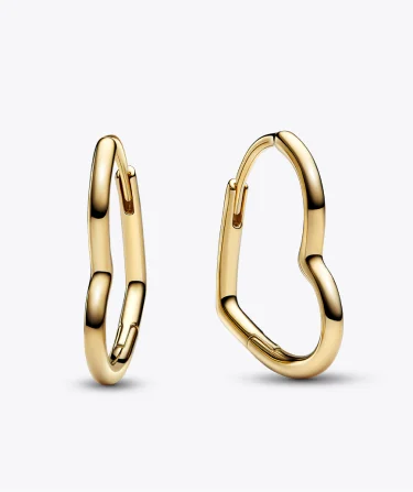 Asymmetrical Heart Hoop Earrings