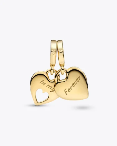 Double Heart Split Dangle Charm