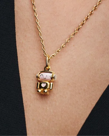 Spinnable Face Robot Dangle Charm