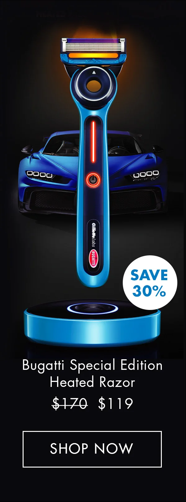 Bugatti Special Edition Heated Razor. SAVE 30%. Was $170, Now $119. SHOP NOW