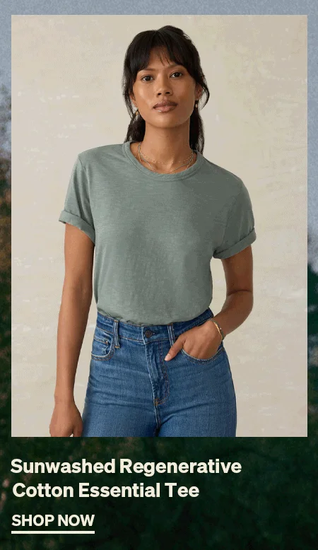 Sunwashed Regenerative Cotton Essential Tee in Sage Creek