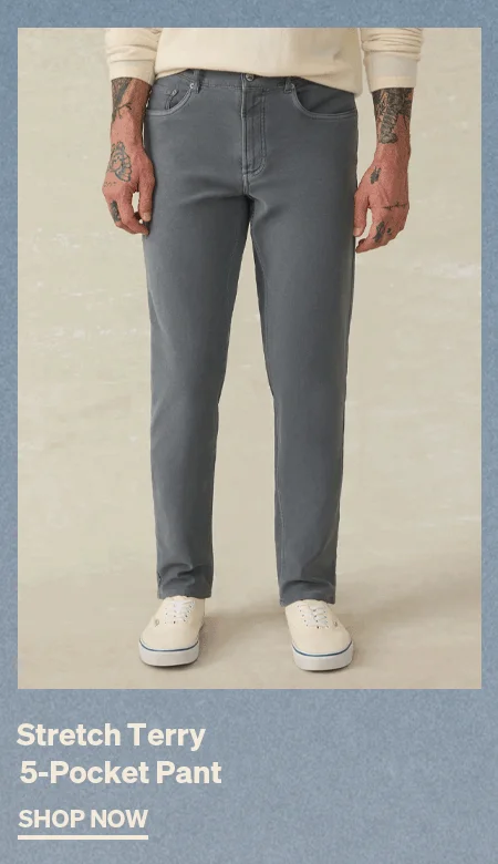 Stretch Terry 5-Pocket Pant in Slate