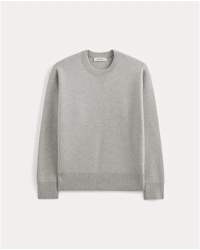Image | Luxe Merino Double-Knit Sweater |  Heathered Grey