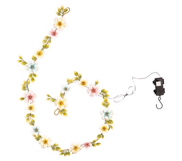 Plow & Hearth Battery Operated Metal Floral Garland
