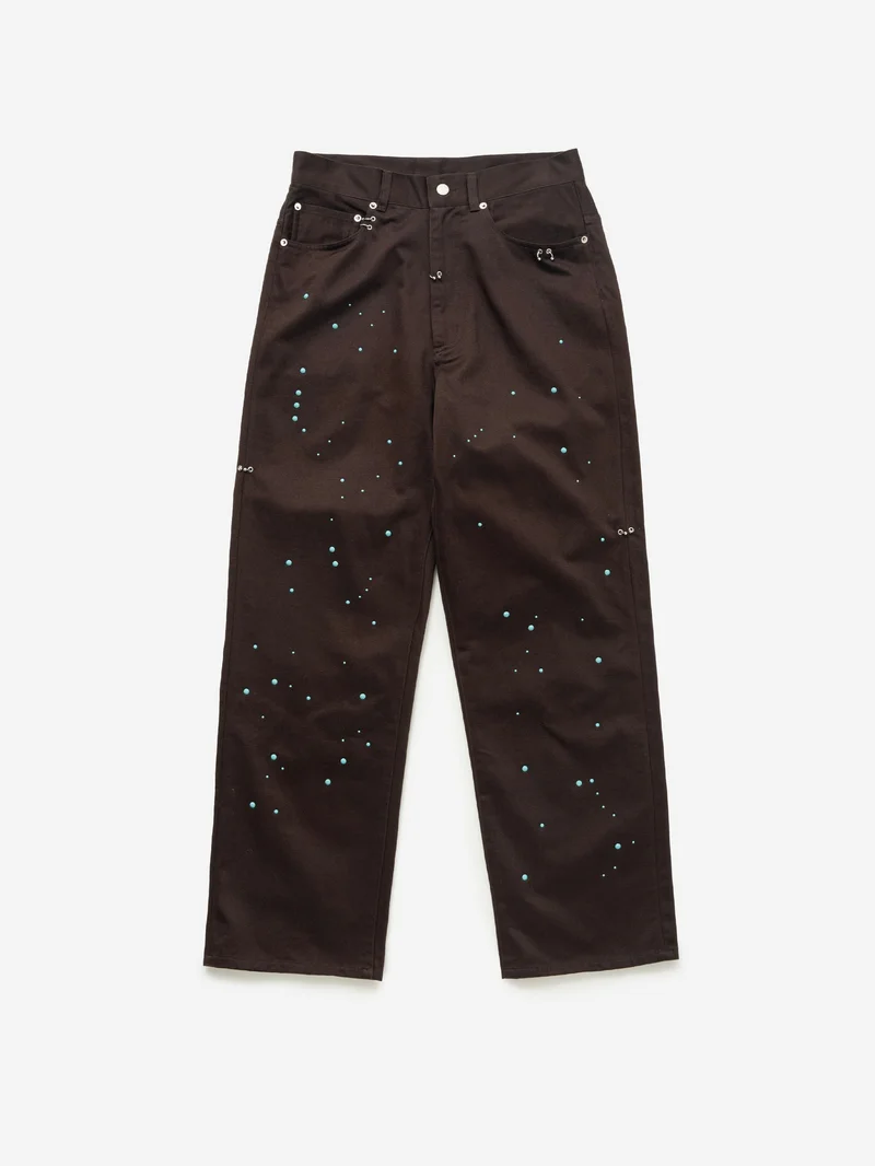 Image of TTT MSW Worker Straight Pants with Pierce - Brown