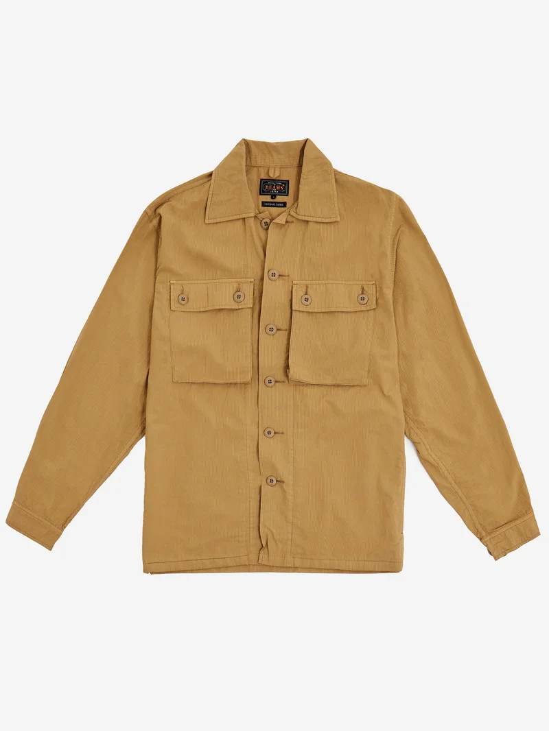 Image of Beams Plus Mil Sht-Jac Textured Ripstop - Khaki