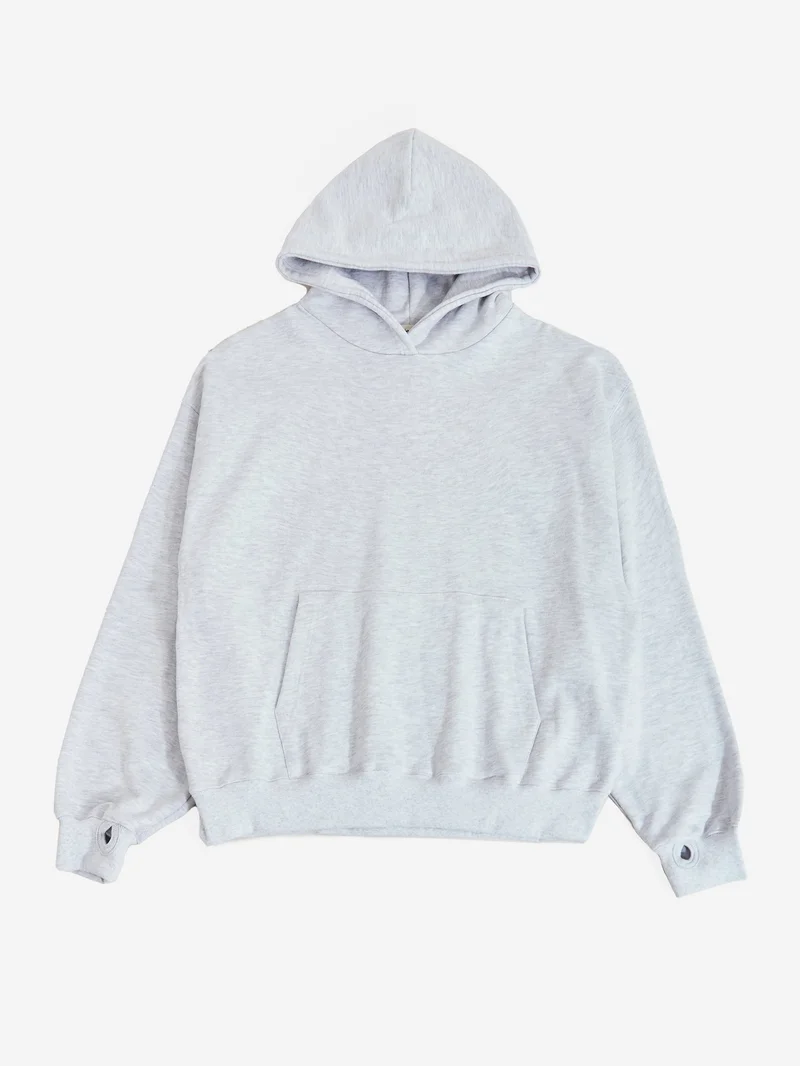 Image of Estudio Niksen Signature Oversized Thumb Hoodie - Grey Marl