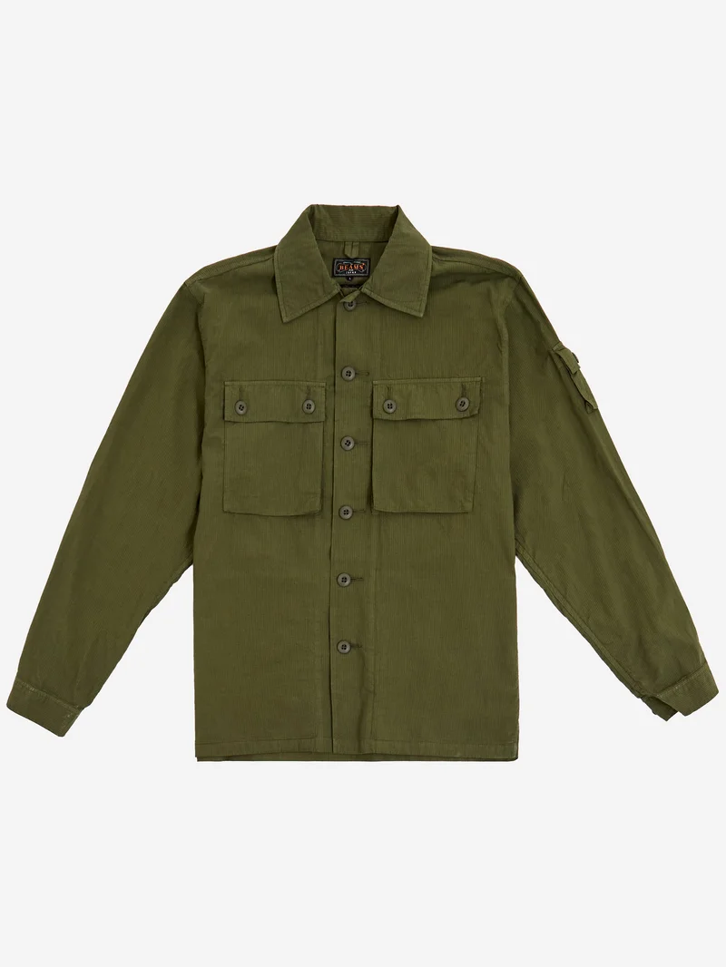 Image of Beams Plus Mil Sht-Jac Textured Ripstop - Olive
