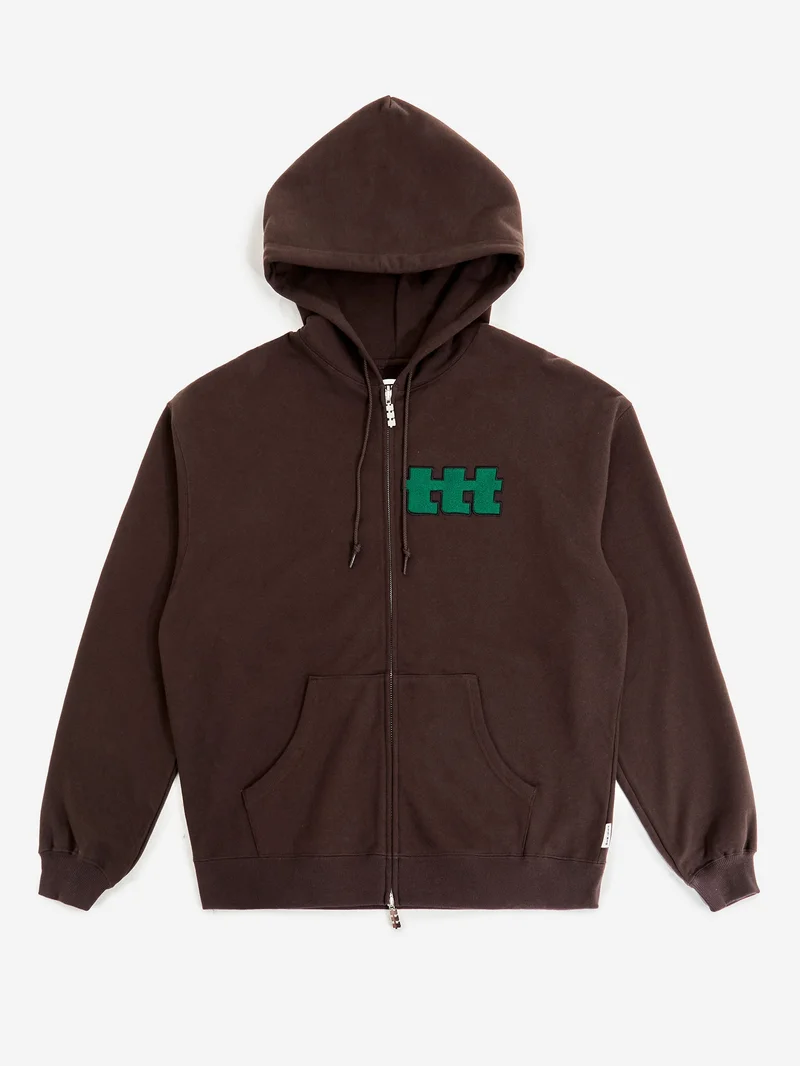 Image of TTT MSW Logo Zip Up Hoodie - Brown