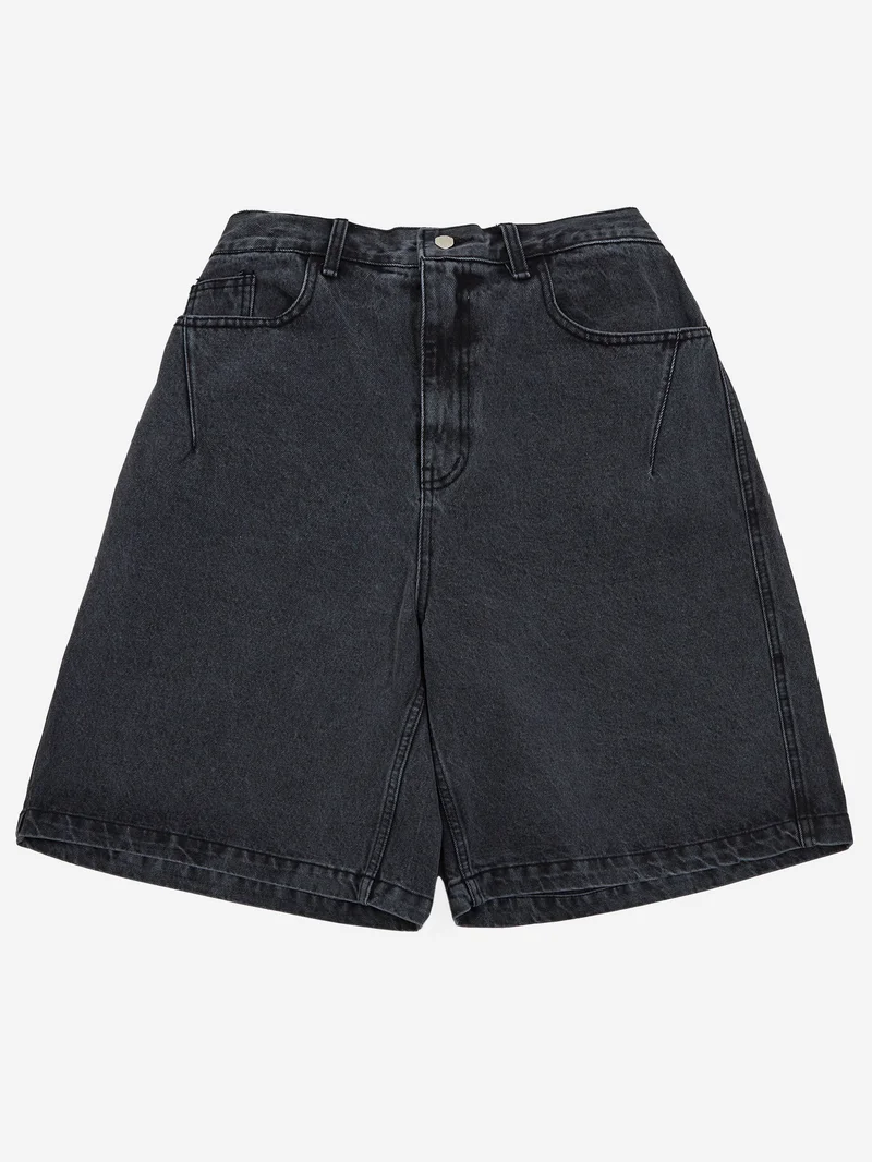 Image of Estudio Niksen Half Dart Denim Shorts - Black