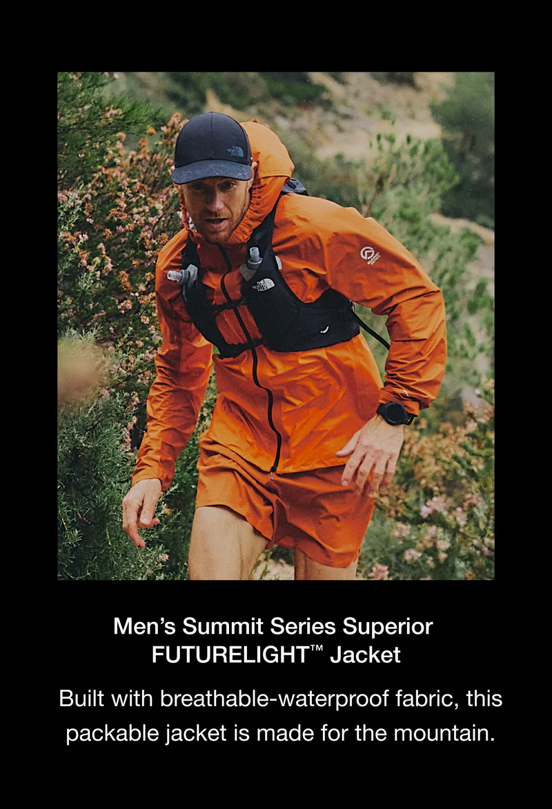Men's Summit Series Superior FUTURELIGHT™ Jacket. Built with breathable-waterproof fabric, this packable jacket is made for the mountain.