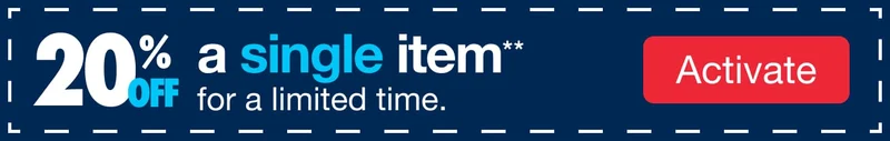20% off a single item - Shop Now!
