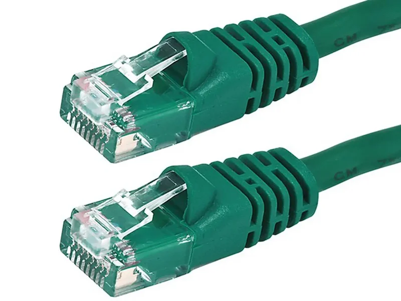 Cat5e 50ft Green Patch Cable, UTP, 24AWG, 350MHz, Pure Bare Copper, Snagless RJ45, Fullboot Series Ethernet Cable